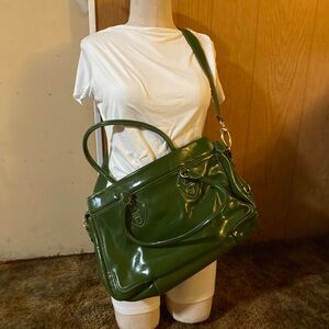 Ann Taylor Deep Green Leather Shoulder Bag